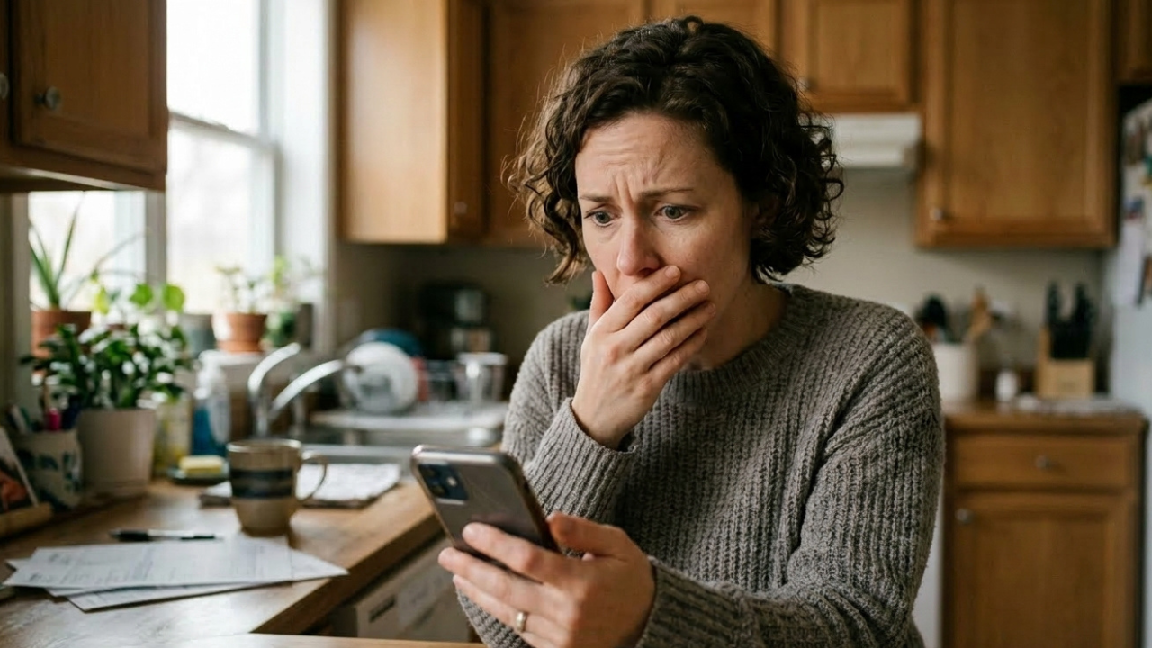 pessoa preocupada olhando para o celular descobrindo o que faz o score baixar ao verificar pontuação de crédito